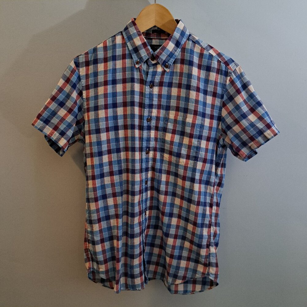 J. Crew Men's Small Slim Fit Cotton/Linen Short Sleeve Button Down Style #E8666